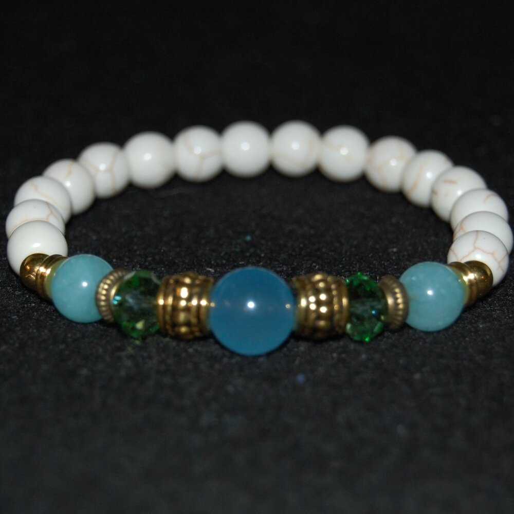 Gemstone Bracelet,Stone Beads Bracelet,Multicolor Stone Beaded Bracelet